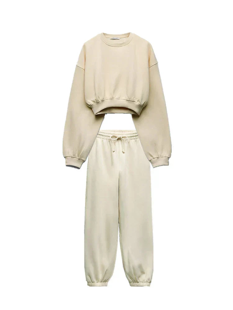 Vêtement Décontracté Femme : Crop Top et Legging Doux