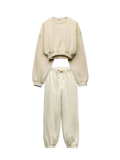 Vêtement Décontracté Femme : Crop Top et Legging Doux