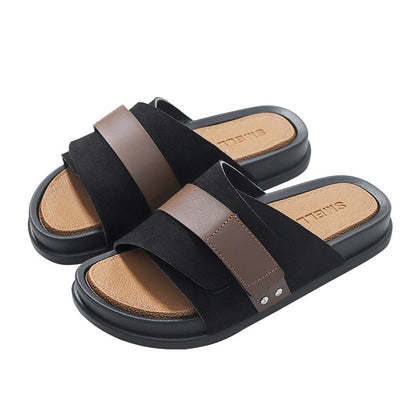 Sandales Homme Cuir Mat Brun