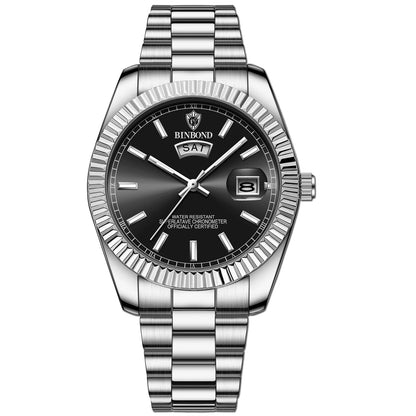 Montre Homme Acier Inoxydable avec Affichage Date