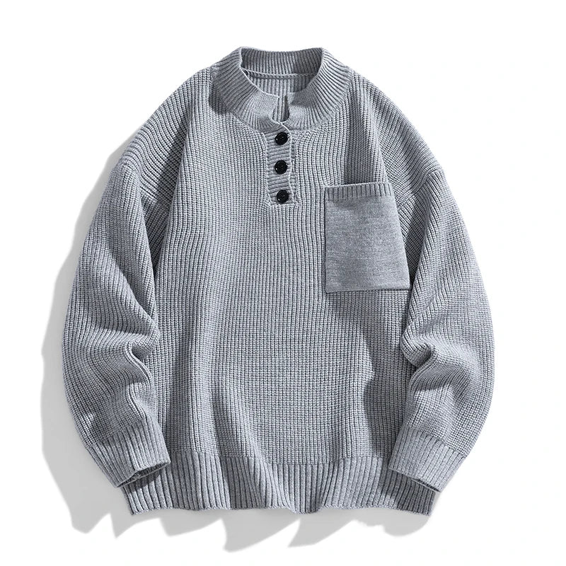 Pull Homme Hiver en Laine avec Boutons - BerlinGlamour
