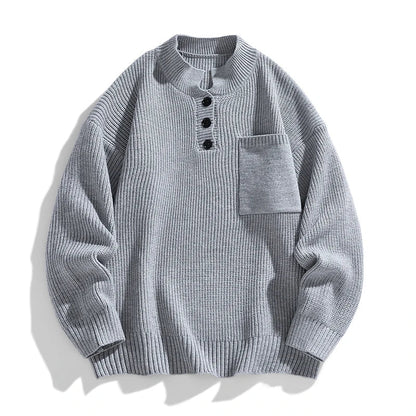 Pull Homme Hiver en Laine avec Boutons - BerlinGlamour