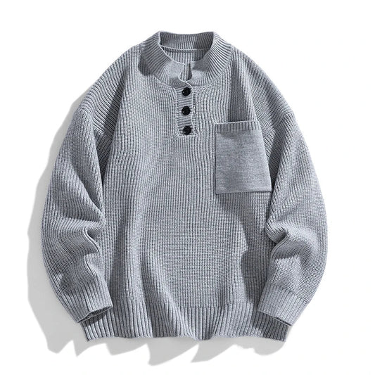 Pull Homme Hiver en Laine avec Boutons - BerlinGlamour