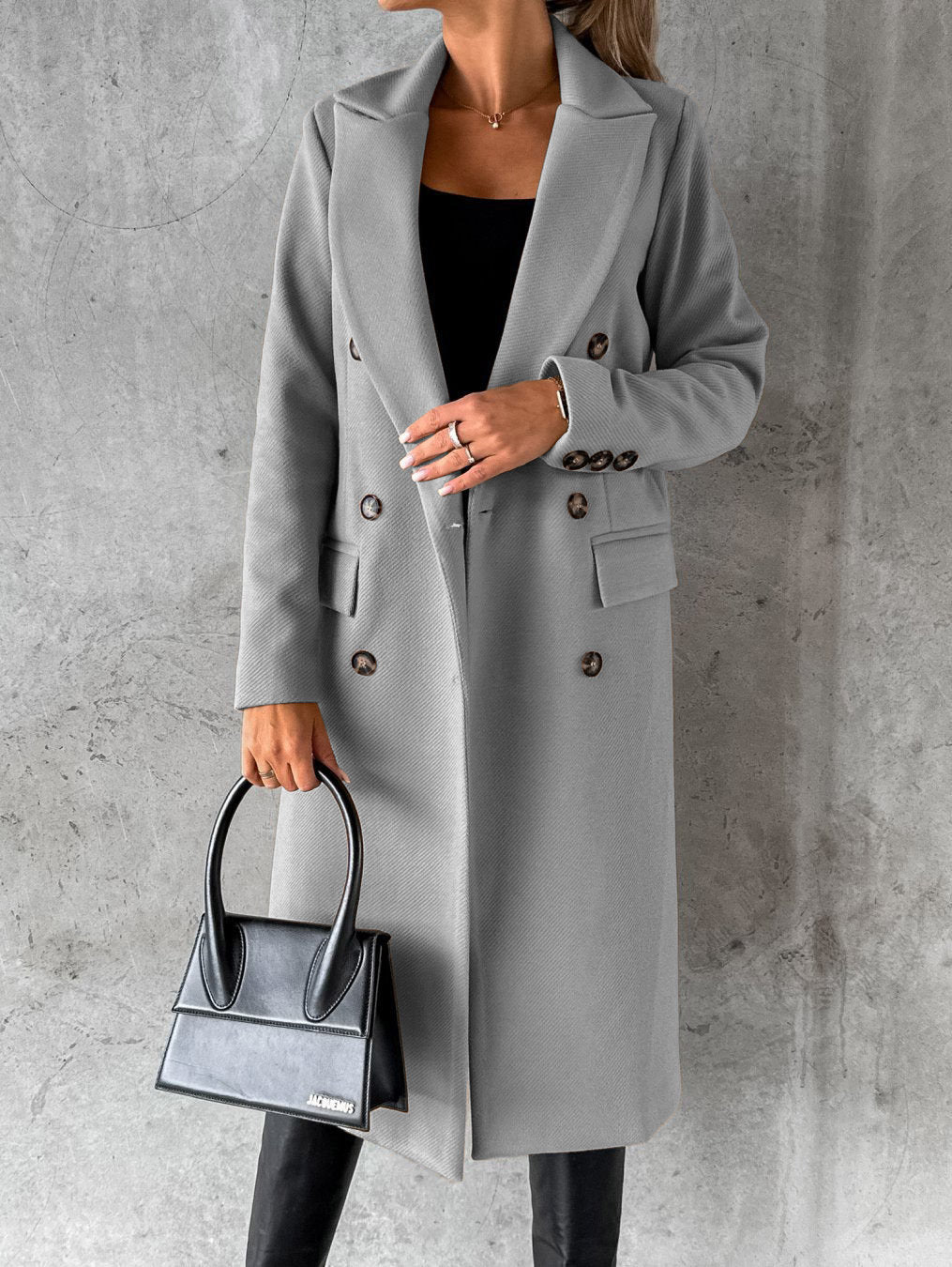 Manteau Femme Élégant Long à Boutons