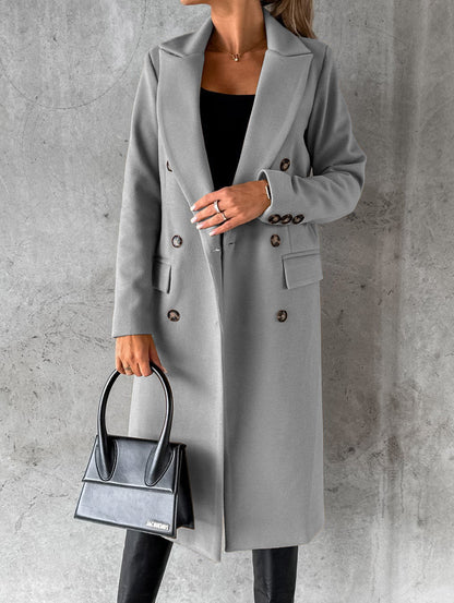 Manteau Femme Élégant Long à Boutons
