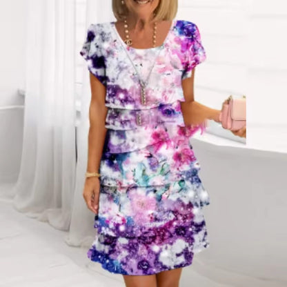 Robe Femme Tissu Léger Coupe Fluide Volants
