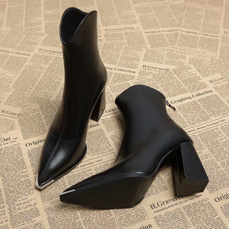 Bottines Femme Printemps Talon Pointu Élégantes