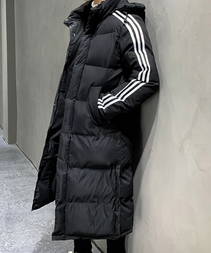 Manteau Hiver Homme Noir avec Capuchon et Doublure Chaude - PanierRoyale