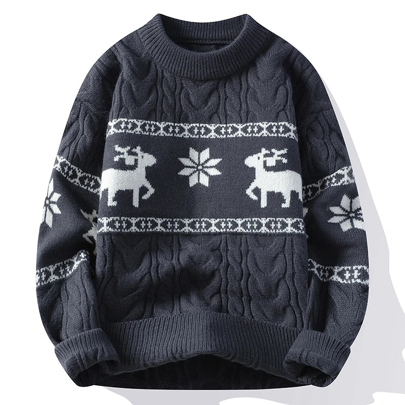 Pull Noël Rouge avec Motif Renne Doux et Confortable