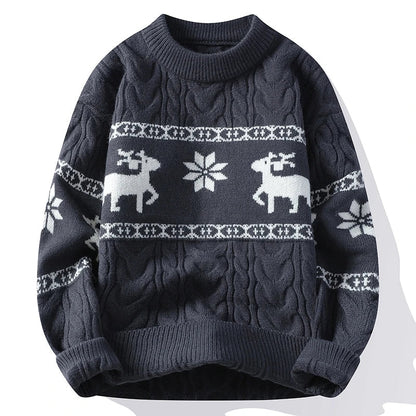 Pull Noël Rouge avec Motif Renne Doux et Confortable
