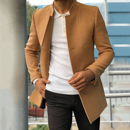Manteau Homme Slim Fit Noir Élégant