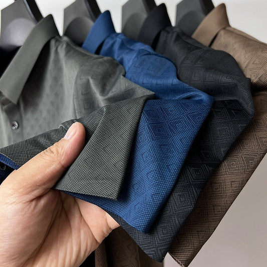 Chemise Polo en Soie Homme avec Motif - Luxe et Confortable - BerlinGlamour