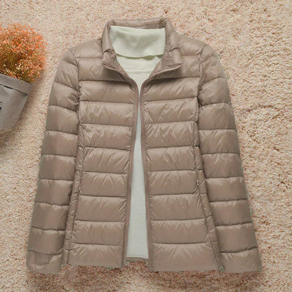 Veste Femme Légère avec Capuche - Doudoune Printemps Élégante Taille Slim