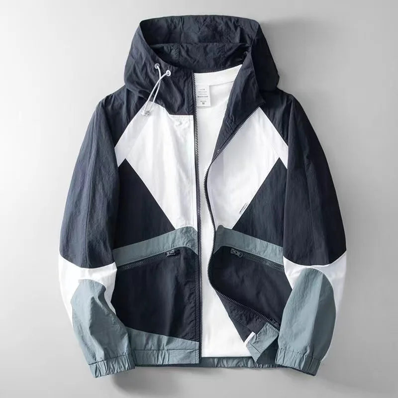 Veste Imperméable Homme Hiver avec Capuche et Fermeture Éclair - PanierRoyale