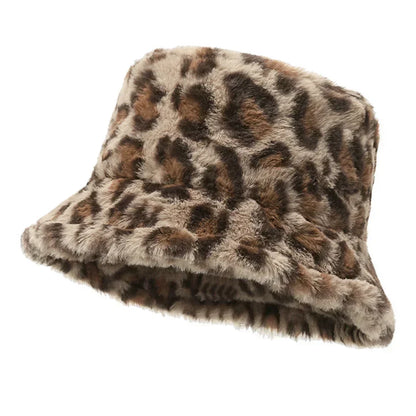 Chapeau Femme Hiver Doux et Chaud Léopard