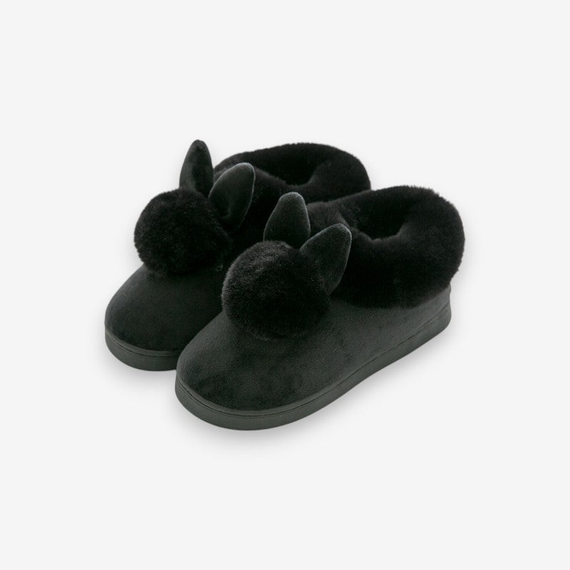 Bottes Fourrées Chaudes à Talon Plat imprimé Lièvre