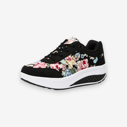 Baskets Femmes Fleuries Confortables à Lacets