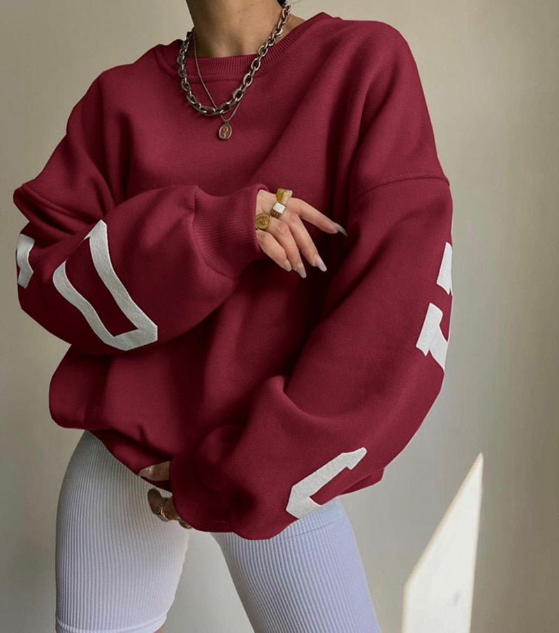 Sweat à Capuche Féminin Oversize Col Rond