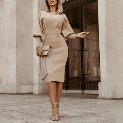 Robe Formelle Pour Femme À Manches Bouffantes | Midi