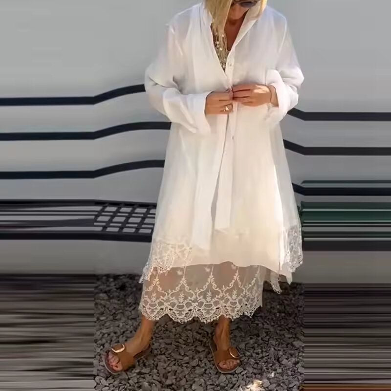 Ensemble Femme Robe et Cardigan Fluide Dentelle