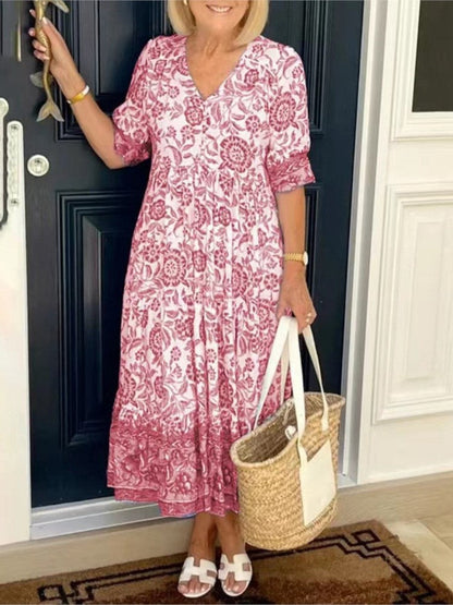 Robe Été Femme Légère Fleuri Décolleté Profond