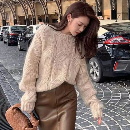 Pull Femme Col Rond Chaud et Élégant - PanierRoyale