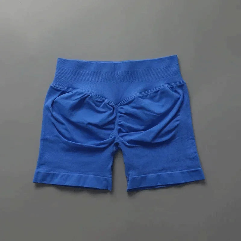 Short sport femme sans couture taille haute gainant