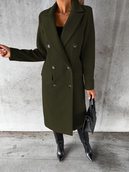Manteau Femme Élégant Long à Boutons