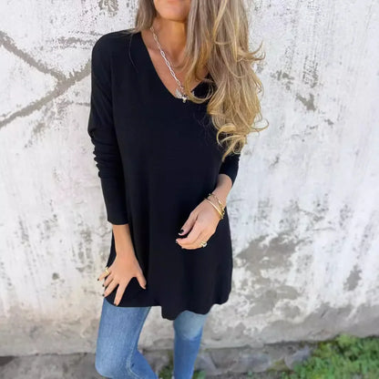 Pull Femme Col V Élégant pour Automne