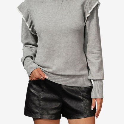 Pull Femme Chic à Manches Longues et Col Rond