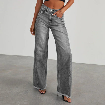 Jean Femme Large Taille Grise Déchiré - BerlinGlamour