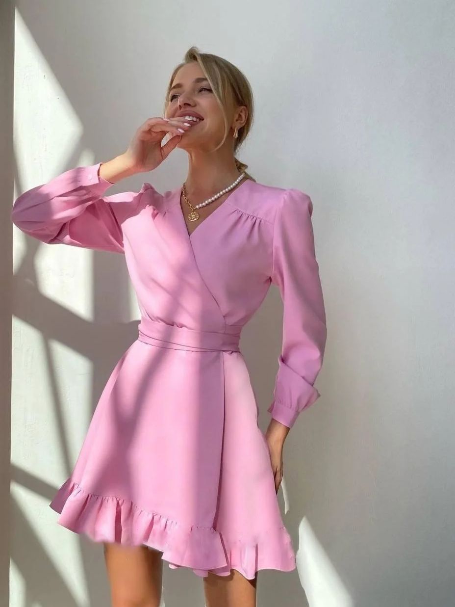 Robe Femme Élégante Manches Longues pour Soirée