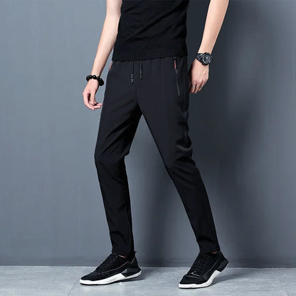 Pantalon Homme Coton Taille Élastique Poches Zippées - PanierRoyale