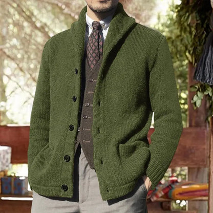 Cardigan Homme Hiver Chaud avec Poche et Manches Longues