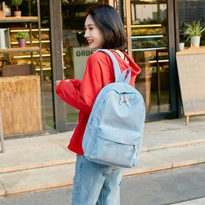Sac à dos scolaire Unisexe en Velours côtelé Coupe Classique