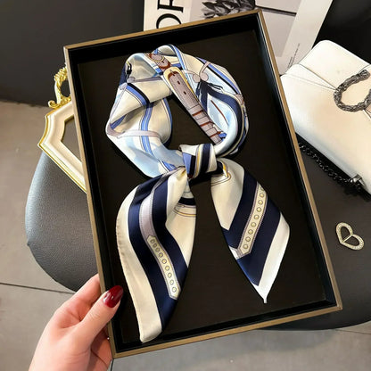 Foulard Carré Femme Satin Imprimé Multi-usage