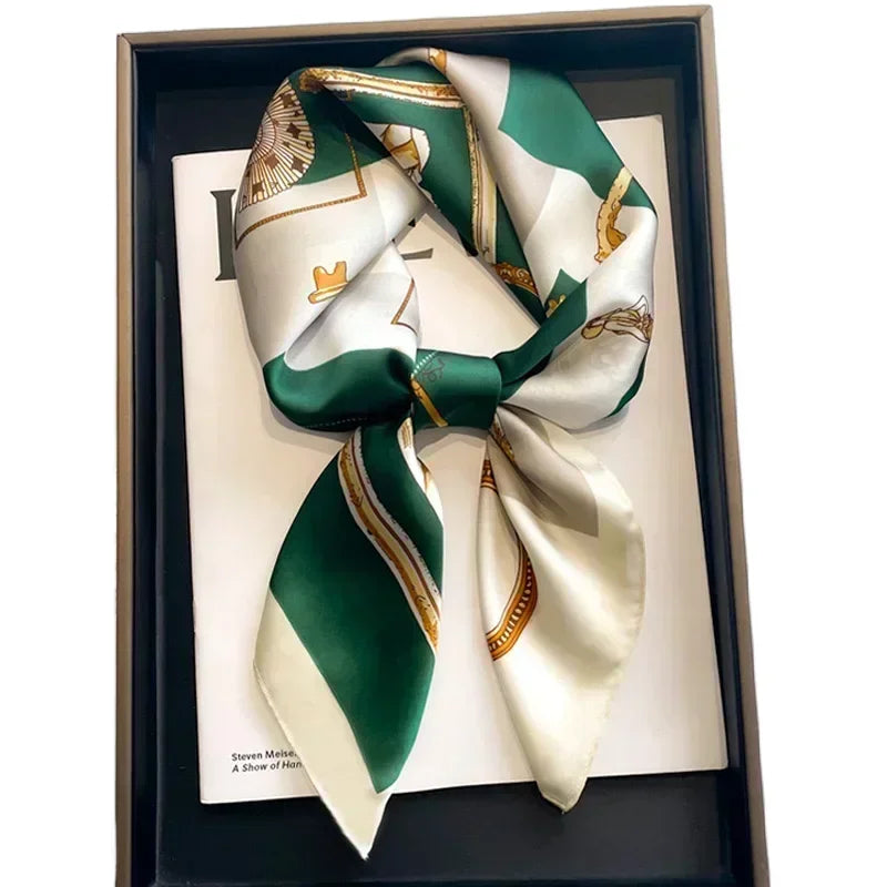 Foulard Carré Femme Satin Imprimé Multi-usage