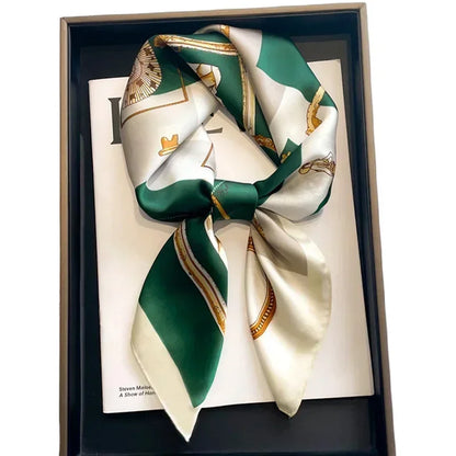 Foulard Carré Femme Satin Imprimé Multi-usage