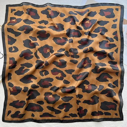 Foulard Carré Femme Satin Imprimé Multi-usage