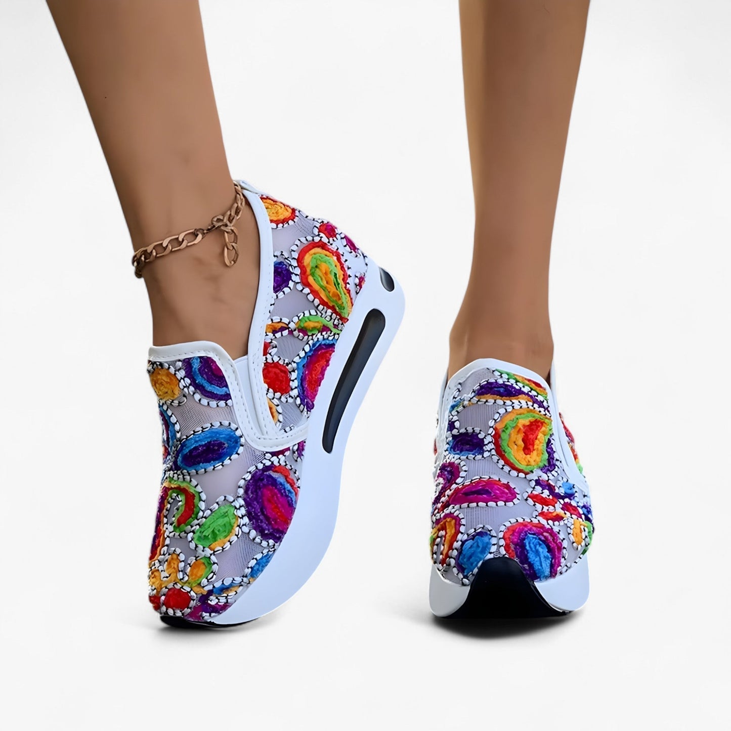 Baskets Femmes Confortables à Lacets avec Semelle Amortie