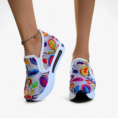 Baskets Femmes Confortables à Lacets avec Semelle Amortie