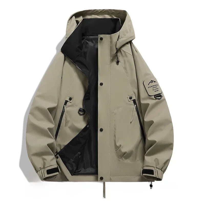 Parka Homme Capacité Compartiments avec Capuche et Fermeture Éclair