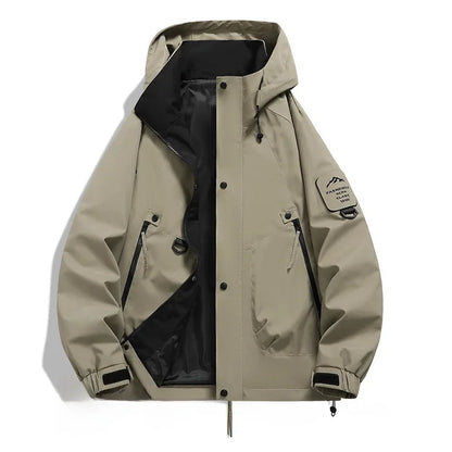 Parka Homme Capacité Compartiments avec Capuche et Fermeture Éclair