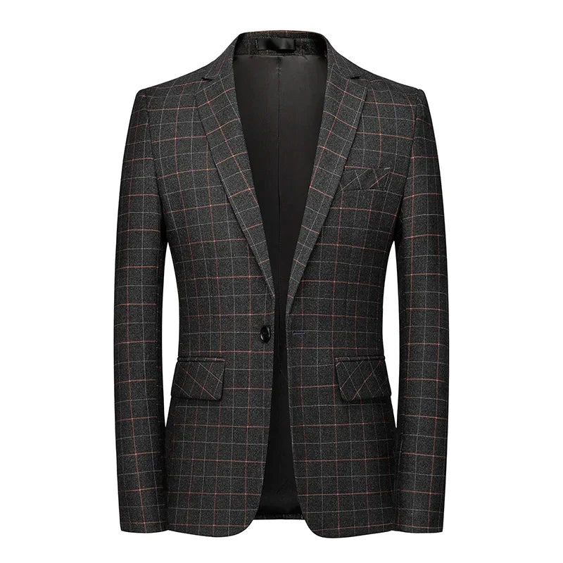 Blazer Noir à Carreaux Élégant pour Homme - BerlinGlamour