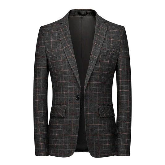 Blazer Noir à Carreaux Élégant pour Homme - BerlinGlamour