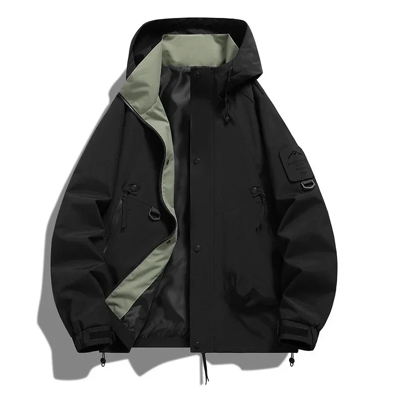 Parka Homme Capacité Compartiments avec Capuche et Fermeture Éclair