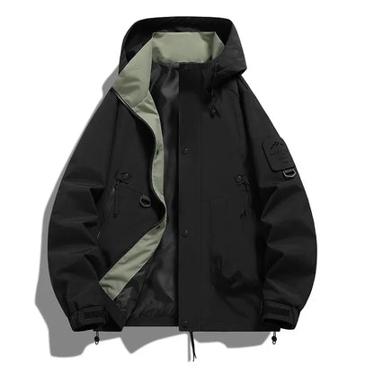 Parka Homme Capacité Compartiments avec Capuche et Fermeture Éclair