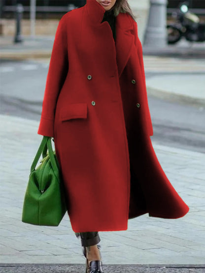 Manteau Femme Long Élégant avec Ceinture Taille Réglable - PanierRoyale
