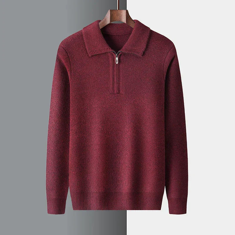 Pull Homme Hiver Col Zip Décontracté - BerlinGlamour