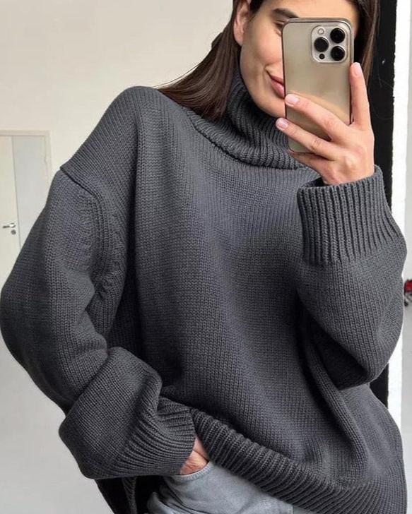 Pull Col Montant Chaud et Confortable pour Femme - PanierRoyale